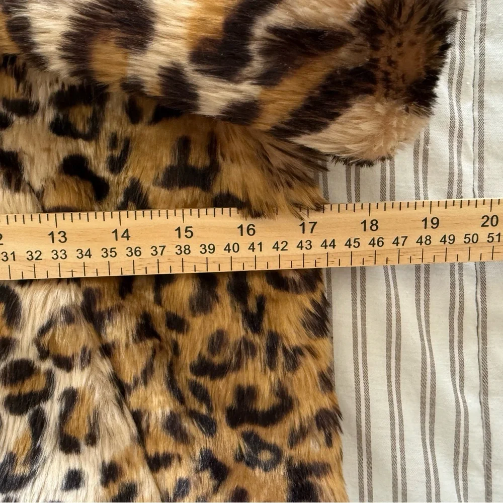 princess vera wang Girls Faux Fur Leopard Print Jacket - Brown & Black